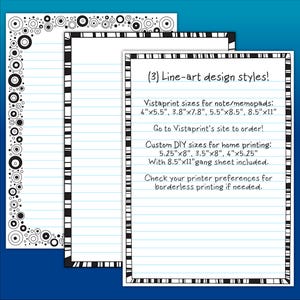 Stationery Pack | Printable & Vistaprint Compatible | Ink Saver ...