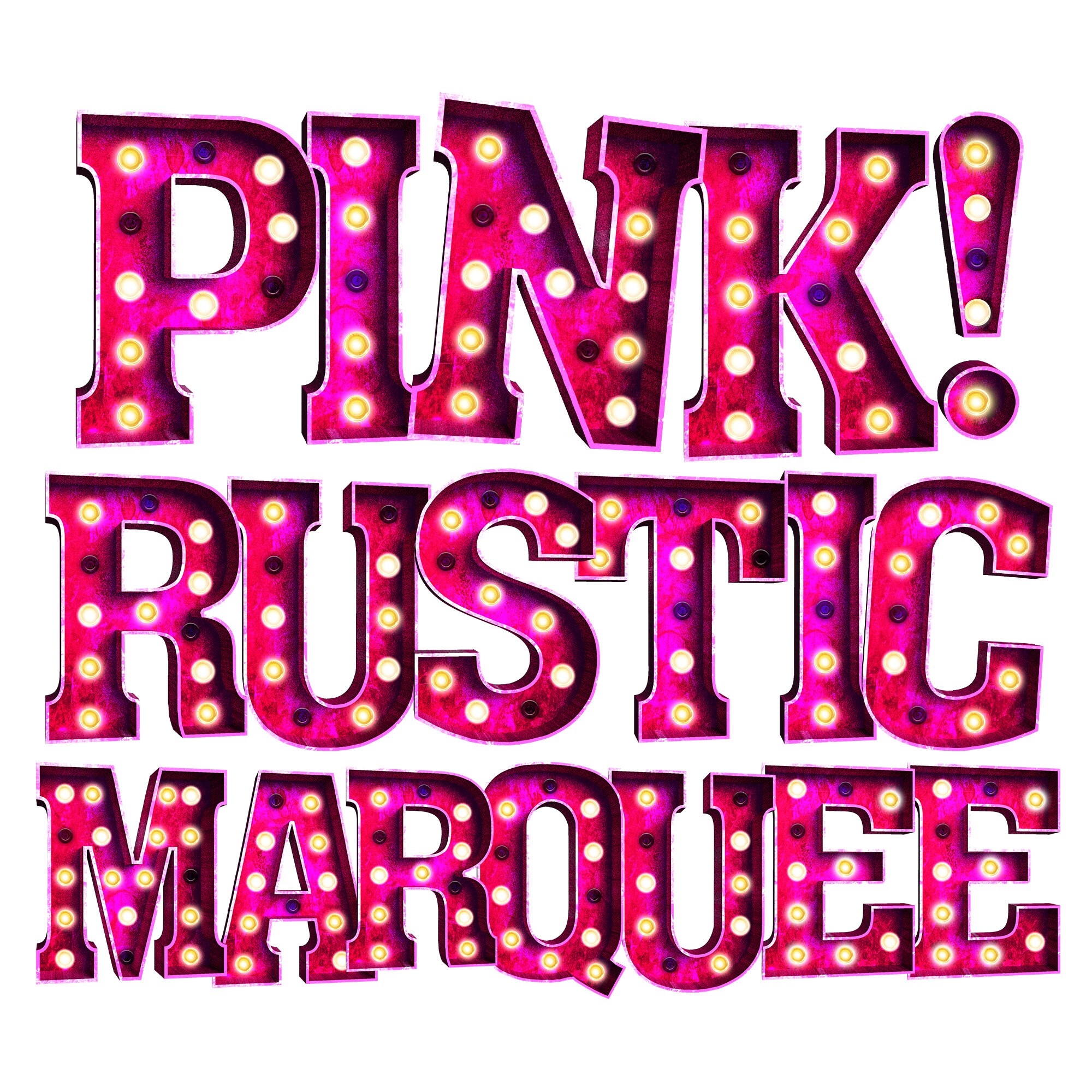 Digital Download | Pink! Rustic Marquee Letters & Numbers | PNG Image…