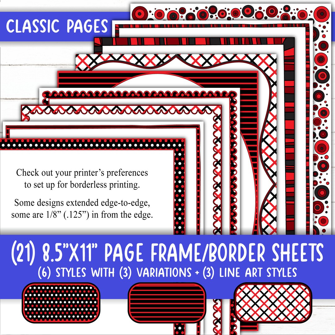 Framed Page Templates, Certificate & Award Style | Stripes, Polka Dots ...