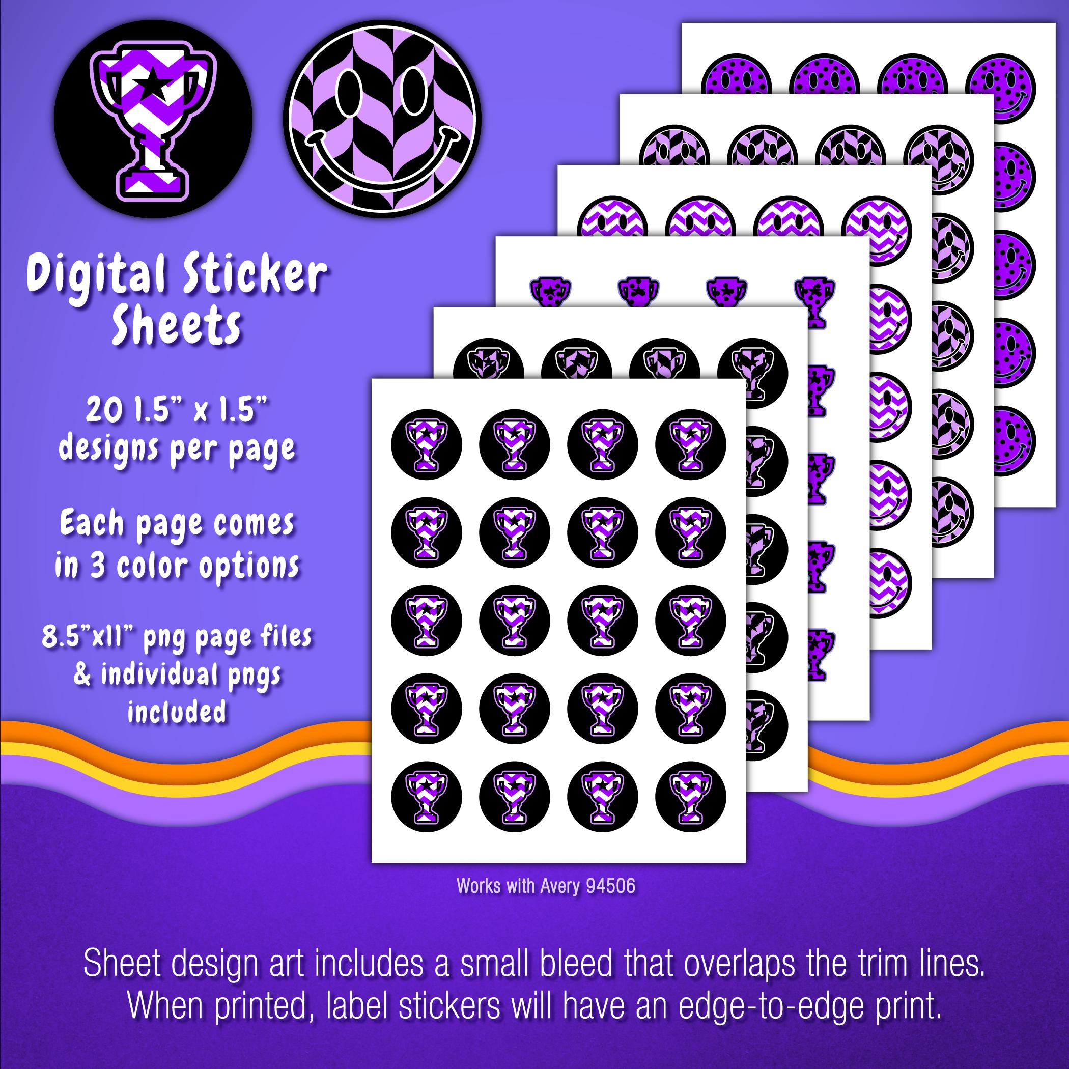 Sticker Pack | Individual Digital Stickers & Avery Sheet Templates ...