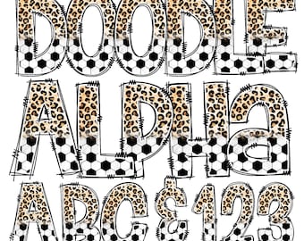 May include: Doodle Alpha ABC & 123 in a leopard print and soccer ball design.