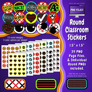 Stickerpakket | Individuele digitale stickers en Avery-velsjablonen | Strepen, Stippen, Retro, Stoer, Trendy, Rood, Zwart, Wit ST55CK-A218