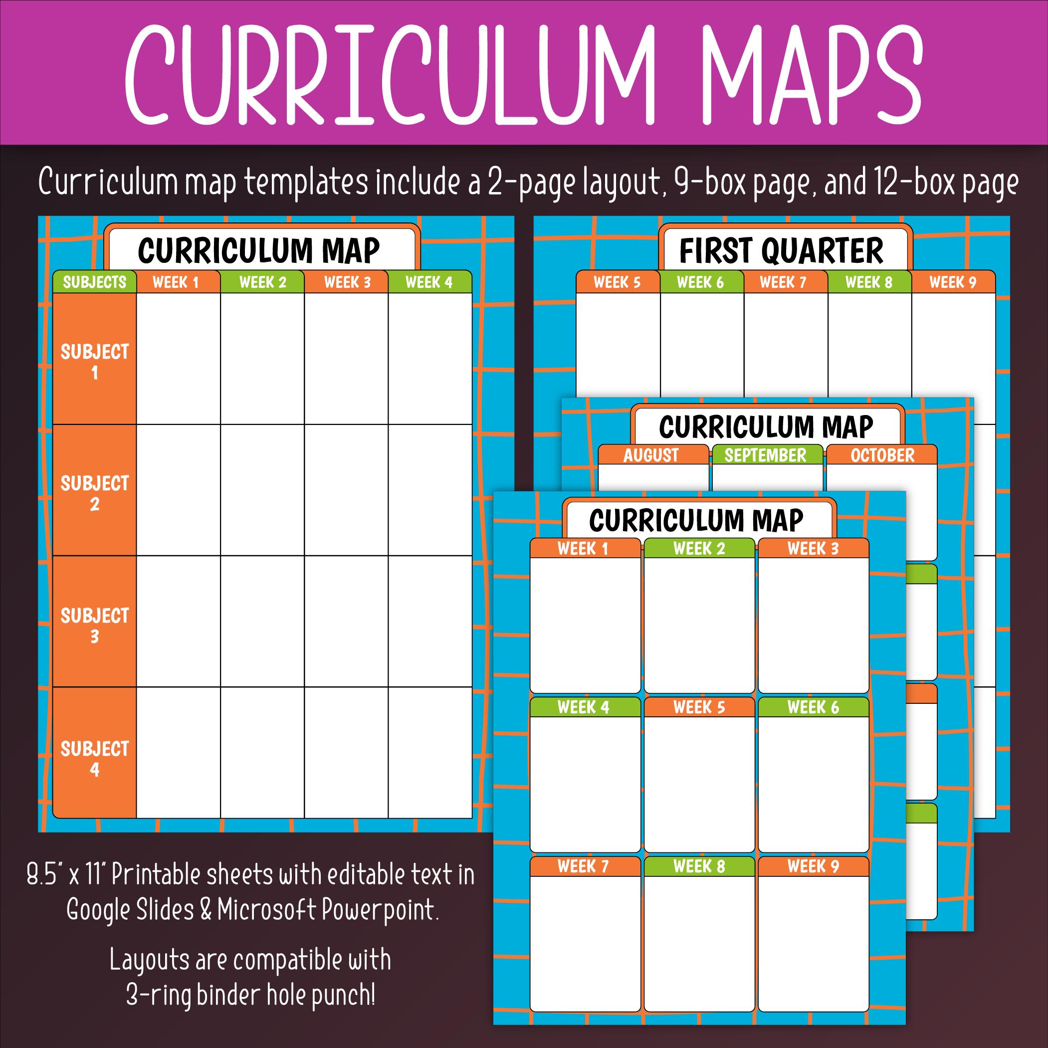 Lesson Plan Sheets & Curriculum Maps (editable) | Grid, Diagonal ...