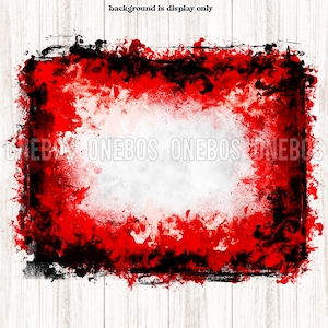 Grunge Rot & Schwarz Hintergrund, Backsplash, Distress Frame, Vintage, Splatter, Box, Quadrat Rechteck, Bleich sublimation