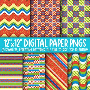 Behangachtergrond: digitaal papier | Naadloos | Geometrisch, chevron, stip, raster, race, helder, rood, blauw, geel, groen WA55LL-A252