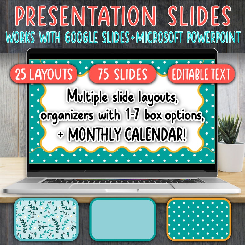 Google Slide & Powerpoint Templates (editable) | Spring Floral, Green ...