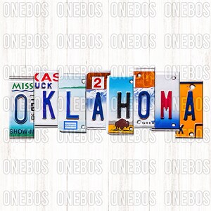 Oklahoma Word PNG | Conception de mots numériques prête à appuyer sur | Sublimation, Impression, DTG, | décoratif Plaque d’immatriculation Aquarelle Typographie