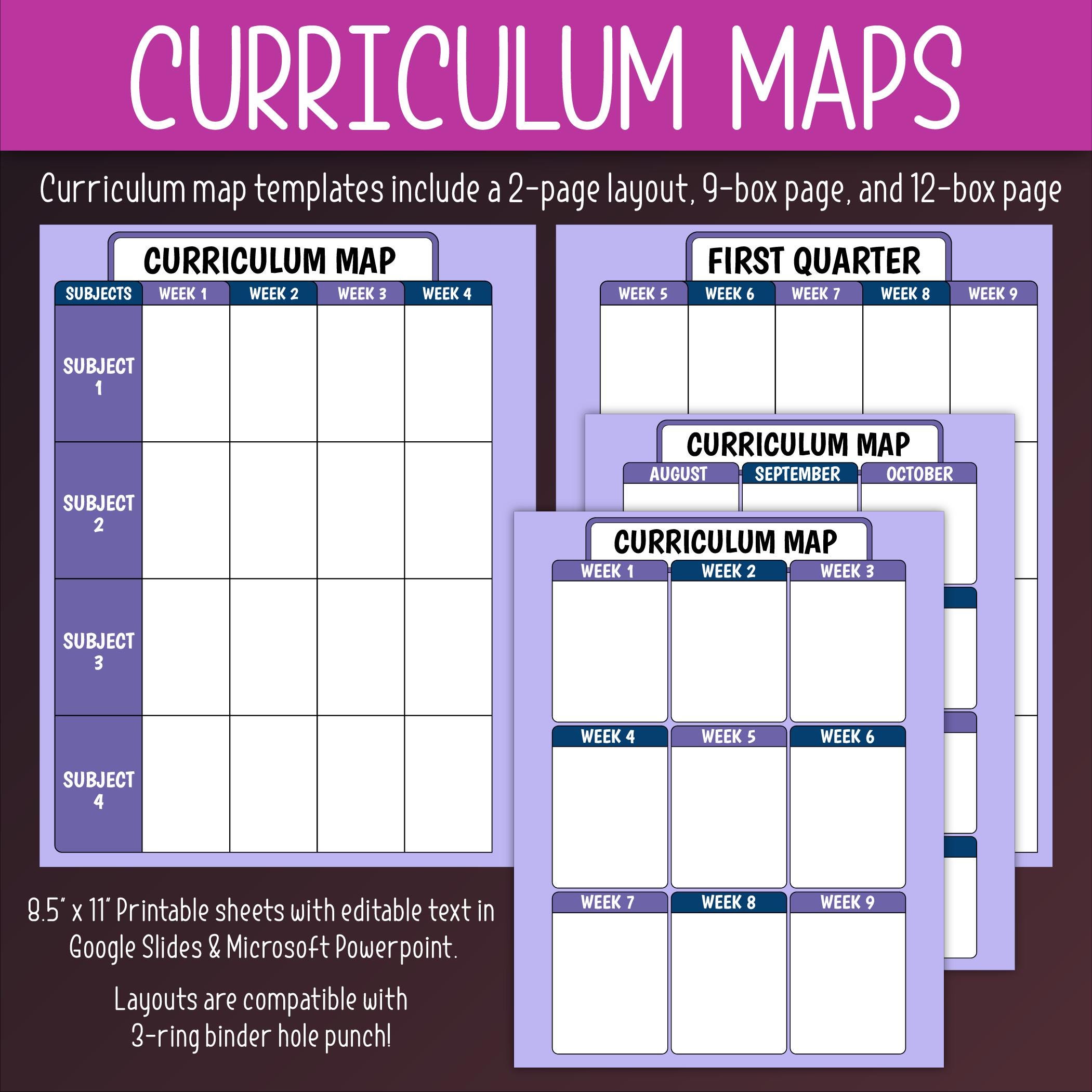 Lesson Plan Sheets & Curriculum Maps (editable) | Floral, Diamonds ...