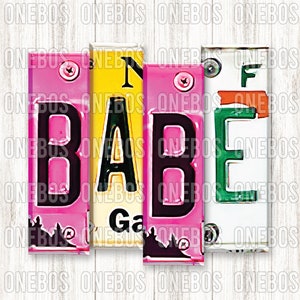 Babe Word PNG | Conception de mots numériques prête à appuyer sur | Sublimation, Impression, DTG, | décoratif Plaque d’immatriculation Aquarelle Typographie