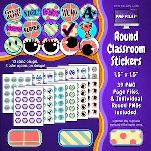 Stickerpakket | Individuele digitale stickers en Avery-velsjablonen | Raster, strepen, stippen, rustig, rood, geel, groen, mintgroen ST55CK-A243