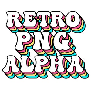 Groovy PNG Alfabeto, lindo, cereales, anuncios de los 70 Letras de burbujas retro para niños con colores de sombras 3D en rosa, amarillo, azul
