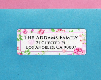 Floral Address Label Template, Online Custom Design | Edit this design in your browser, and download to print! 1