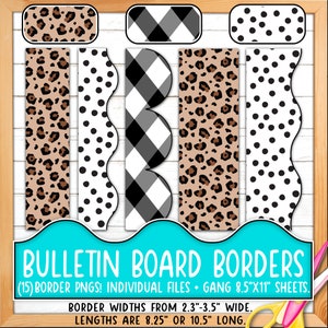 Bordüren für Pinnwände | Druck & Schnitt, Nahtlos | Klassenzimmer Board Tür Dekor | Herbst, Erntedank, Kürbis, Leopard BO55BO-A183