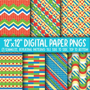 Behangachtergrond: digitaal papier | Naadloos | Handgetekend, strepen, stippen, regenboog, rood, geel, groen, blauw, helder WA55LL-A242
