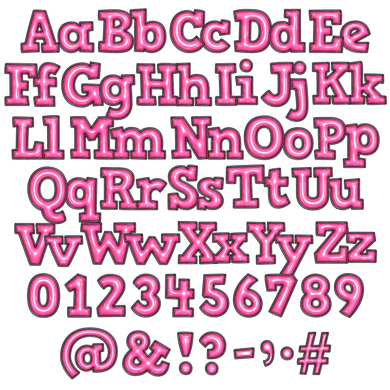 Inflated Alphabets PNG Bundle, 10 Pack of 3D Puff Inflated Full Alpha ...