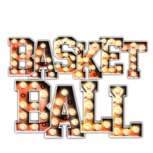 Descarga digital / Patrón de baloncesto Marquee Letters & Numbers / PNG Image Graphic Clipart Bundle Set / Alphabet Art for Sublimation