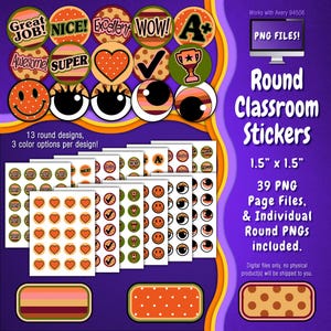 Stickerpakket | Individuele digitale stickers en Avery-velsjablonen | Strepen, stippen, herfst, herfst, Thanksgiving, bruin, pruim ST55CK-A223