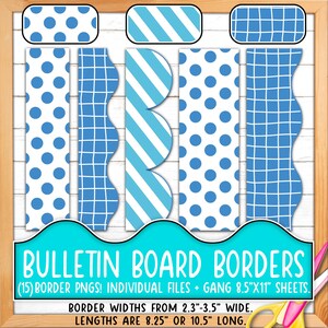 Rahmen für Pinnwände | Drucken & Schneiden, Nahtlose | Handgezeichnetes Gitter, Diagonale Streifen, Polka Dots, Blau, Weiß, Schwarz BO55BO-A245