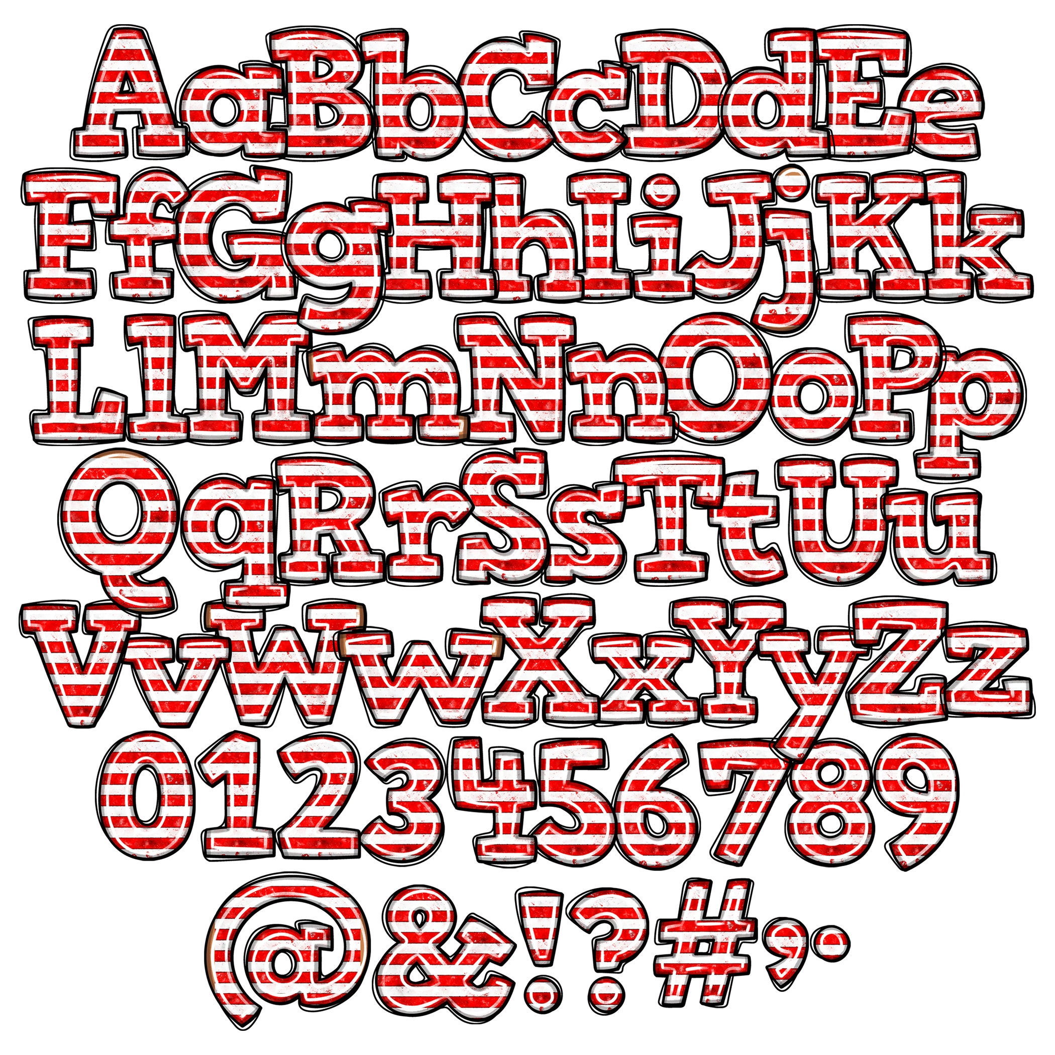 Stars Stripes Leopard Doodle Alphabet PNG, Digital Download, Casual ...