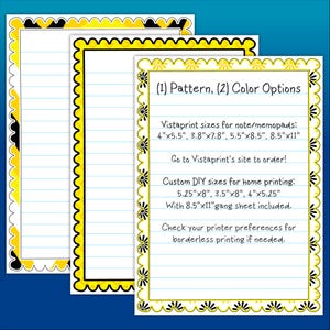 Stationery Pack | Printable & Vistaprint Compatible | Flowers, Diamonds ...