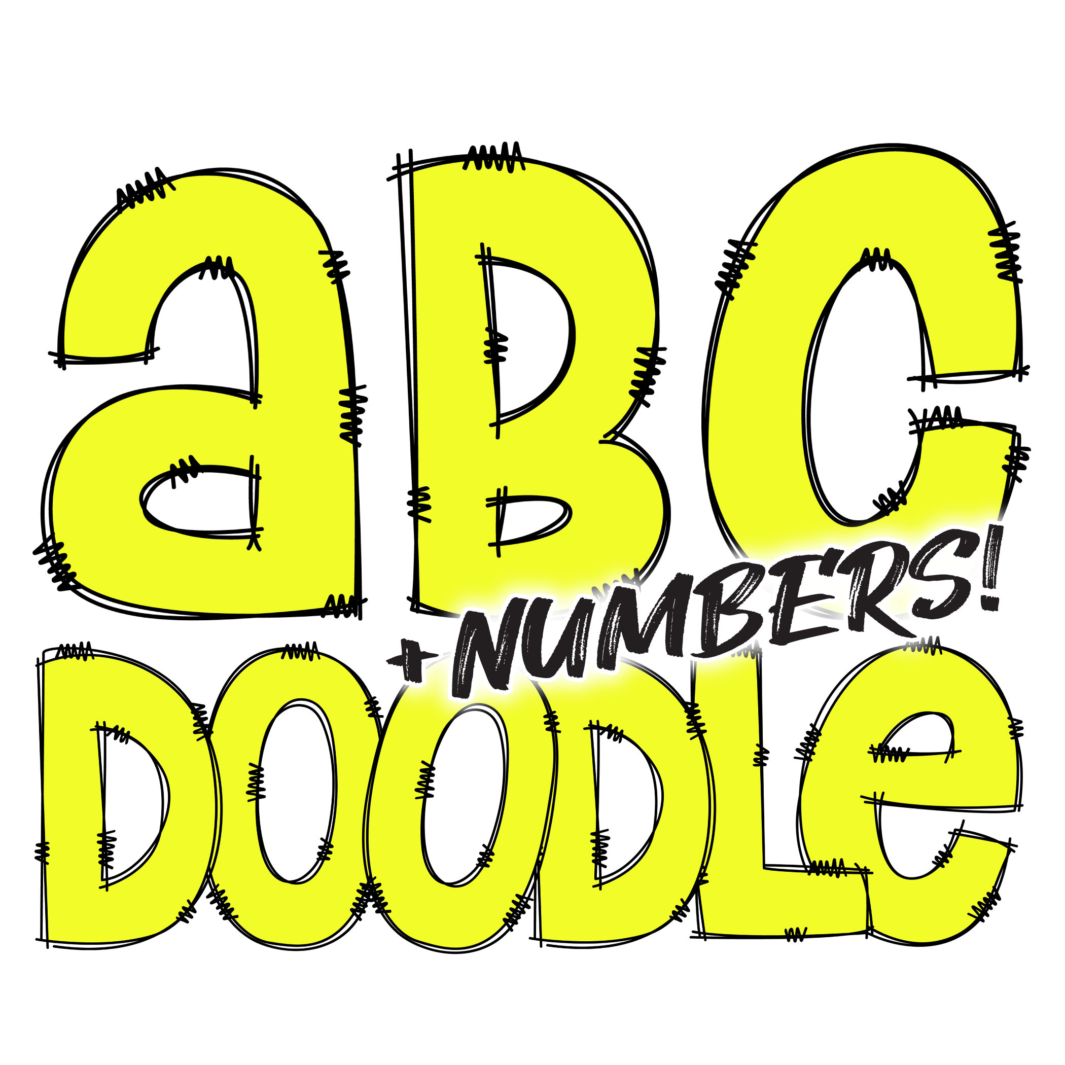 Digital Download | Doodle Green Fill | PNG Clipart Bundle Alphabet Pack ...