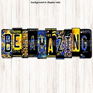 Be Amazing PNG, Descarga digital / Conciencia del síndrome de Down azul dorado / Clipart de placa de matrícula de acuarela / Impresión de sublimación para niños, familia