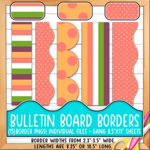 Bordüren für Pinnwände | Druck & Schnitt, Nahtlos | Klassenzimmer Board Tür Dekor | Streifen, Punkte, Lebhaft, Hell, Bold BO55BO-A221