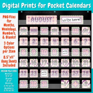 Wandkalender - Taschenkarte für Lehrer | Floral, Karos, Kariert, Groovy, Boho, Ruhe, Neutral, Grün, Lila, Pink WC55PO-A259