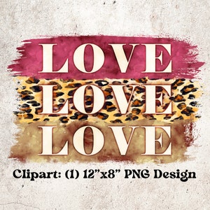 Love Love Love PNG | Valentinstag PNG | Farbblock Transfer | Pink, Beige Aquarell | Neujahrsfarben | Sublimation