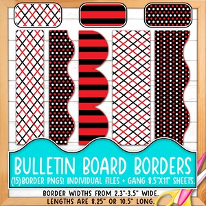 Bordüren für Pinnwände | Druck & Schnitt, Nahtlos | Klassenzimmer Board Tür Dekor | Streifen, Polka Dots, Retro, Fett, Trendy BO55BO-A218