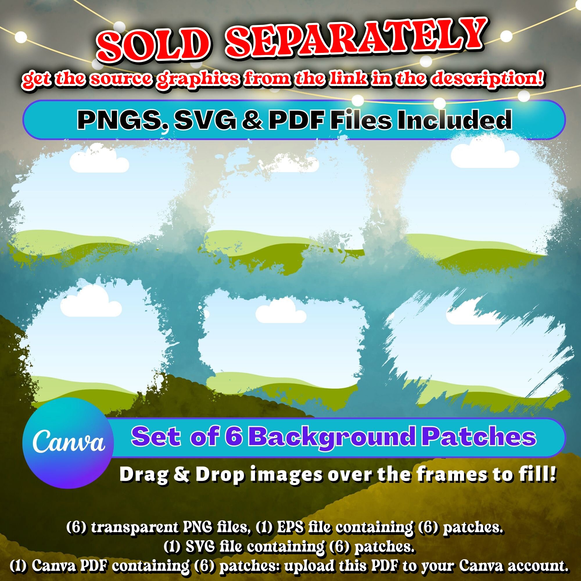Serape Patch Paper Background PNG Bundle, 6 Patch Clipart & 1 ...