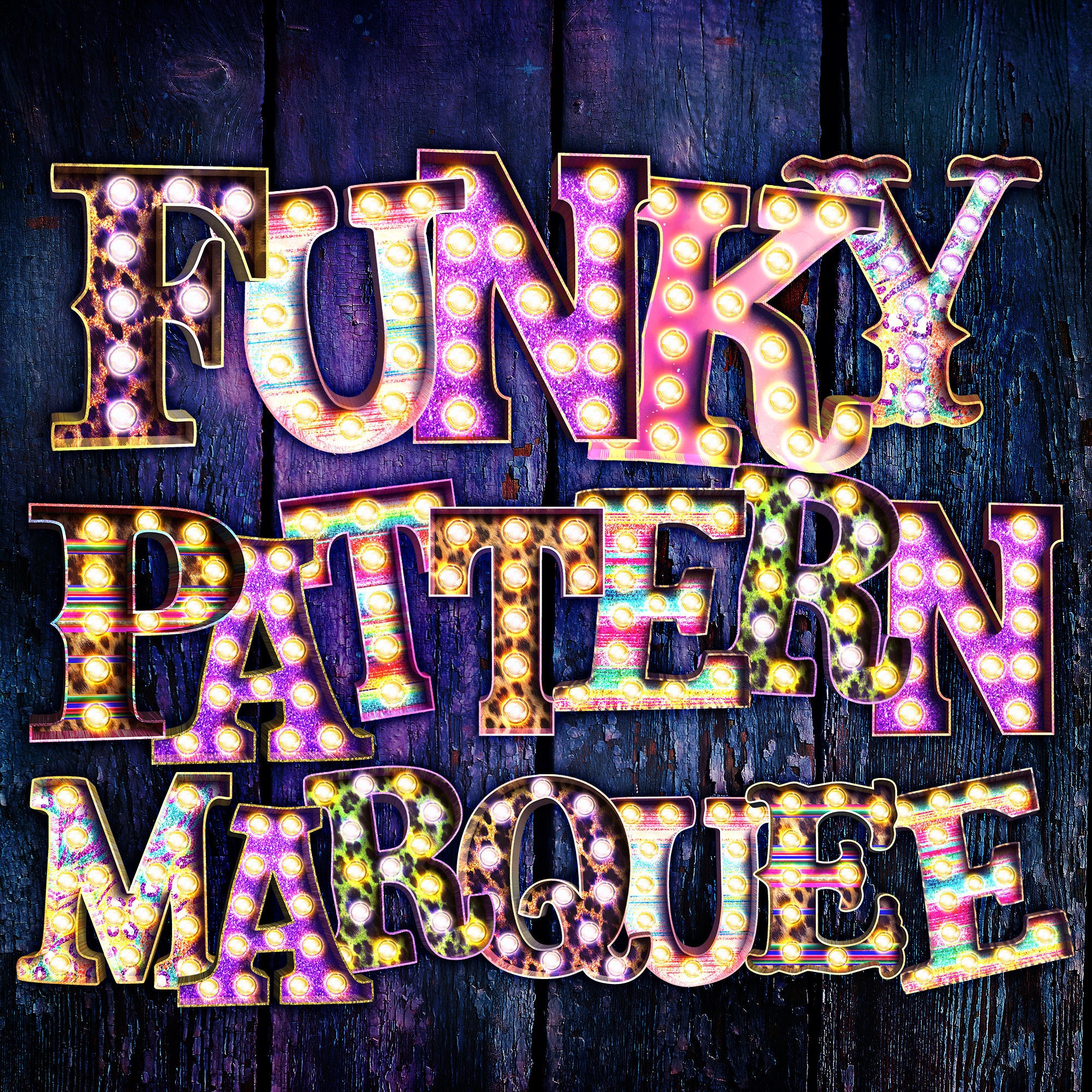 Digital Download | Funky Glittery Pastel Marquee Letters and Numbers …