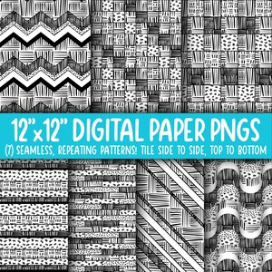 Behangachtergrond: digitaal papier | Naadloos | Minder inkt gebruiken, geweven dozen, kronkels, krabbel, handgeschreven, handgetekend WA55LL-A224