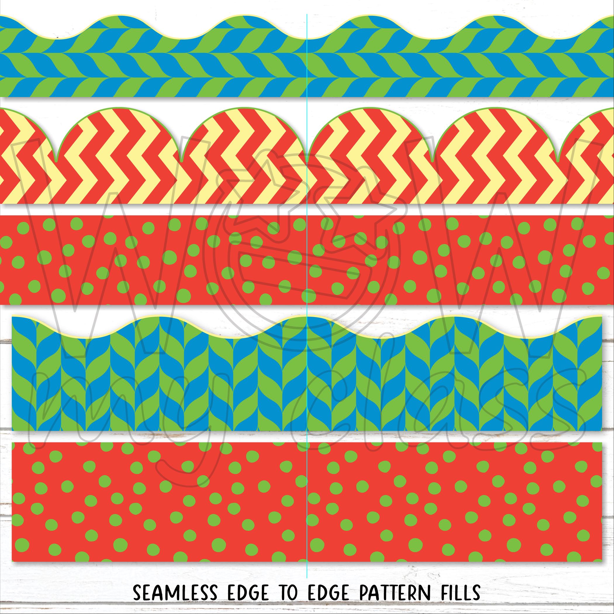 Borders for Bulletin Boards | Print & Cut, Seamless | Geometric