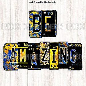 Seja Incrível PNG, Download Digital | Conscientização sobre a Síndrome de Down Azul Ouro | Clipart de placa de carro em aquarela | Textura rústica empilhada Word Dyesub