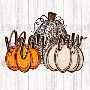 May include: A digital illustration of three pumpkins with the word "Autumn" written in black across the top. The pumpkins are orange, white, and brown with a leopard print pattern.