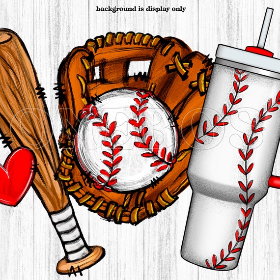 Baseball Cup Doodle Clipart, Digital Download, Collage, Baseball