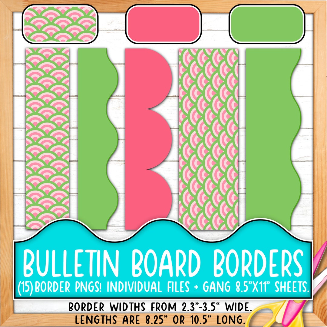 Borders for Bulletin Boards Print & Cut, Seamless Classroom Board Door