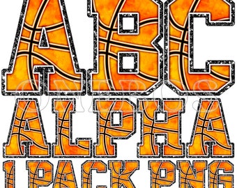 Basketball Alphabet PNG, Orange & Black Grooves Background Pattern, Glitter, Sports Theme Clipart Letter for Digital Design Download