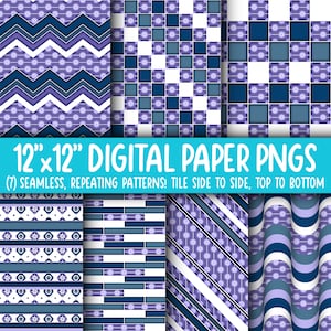 Wallpaper Achtergrond - Digitaal Papier | Naadloos | Chevron, baksteen, strepen, golvende retro | Madeliefje, bloemen, bloem, paars, lavendel WA55LL-A205