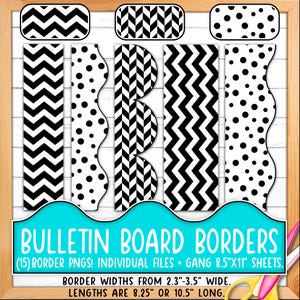 Rahmen für Pinnwände | Drucken & Schneiden, Nahtlose | Schwarz, Weiß, Ink Saver, Geometrisch, Kreis, Chevron, PolkaDot, Gitter, Rasse BO55BO-A237