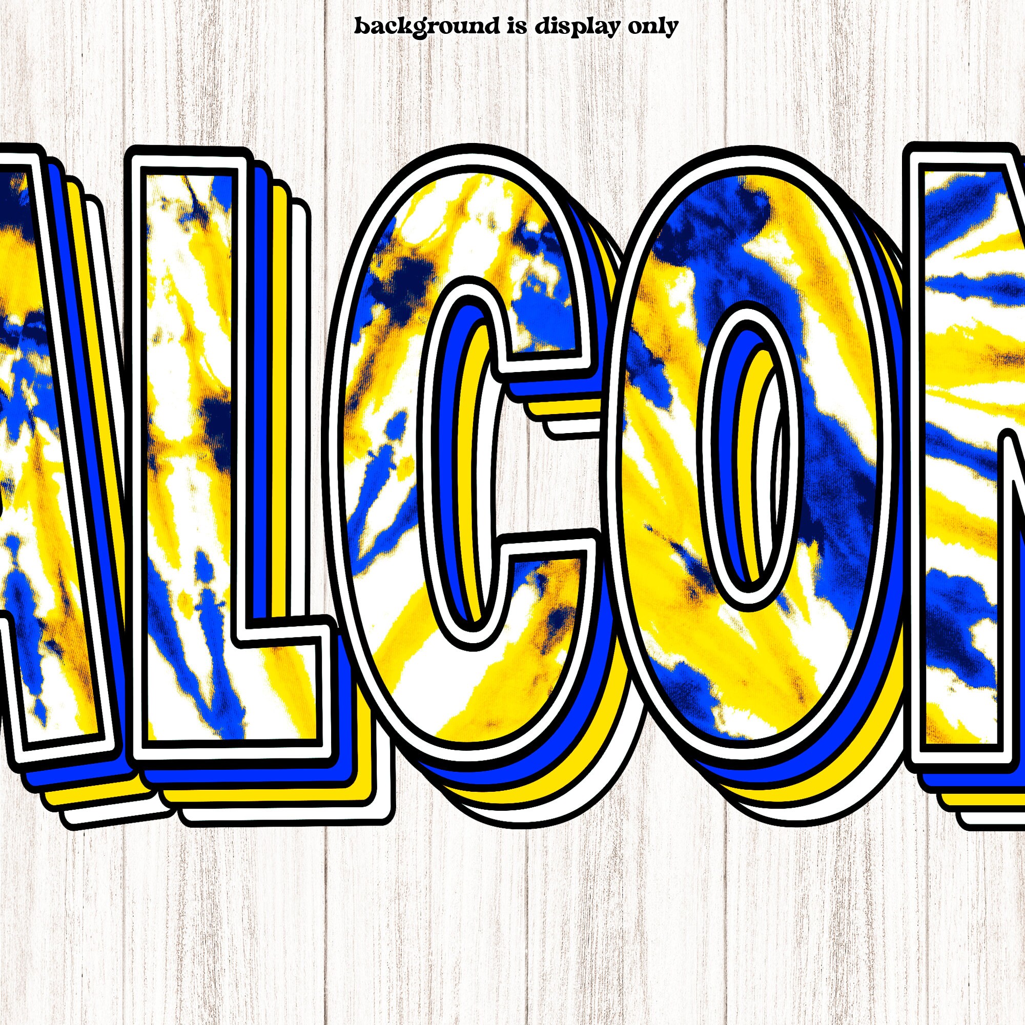 Falcons Mascot Digital Download PNG, Tie-dye Yellow White & Blue ...