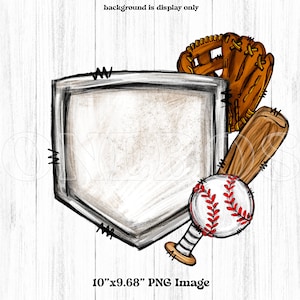 Baseball Homeplate PNG, Komercyjne zastosowanie, Ilustracja Doodle Baseball, DIY Dodaj tekst, Projekt Homeplate Bat Ball Glove, Projekt koszulki, Cyfrowy