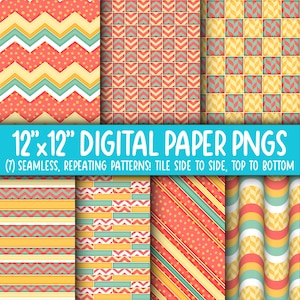Behangachtergrond: digitaal papier | Naadloos | Geometrisch, chevron, stippen, boho, rustig, geel, groenblauw, zeegroen, koraal WA55LL-A253