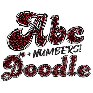 Download digital | Doodle Retrô GVT - Pontos Vermelhos | Pacote de clipart de alfabeto desenhado à mão, letras e números - No.5