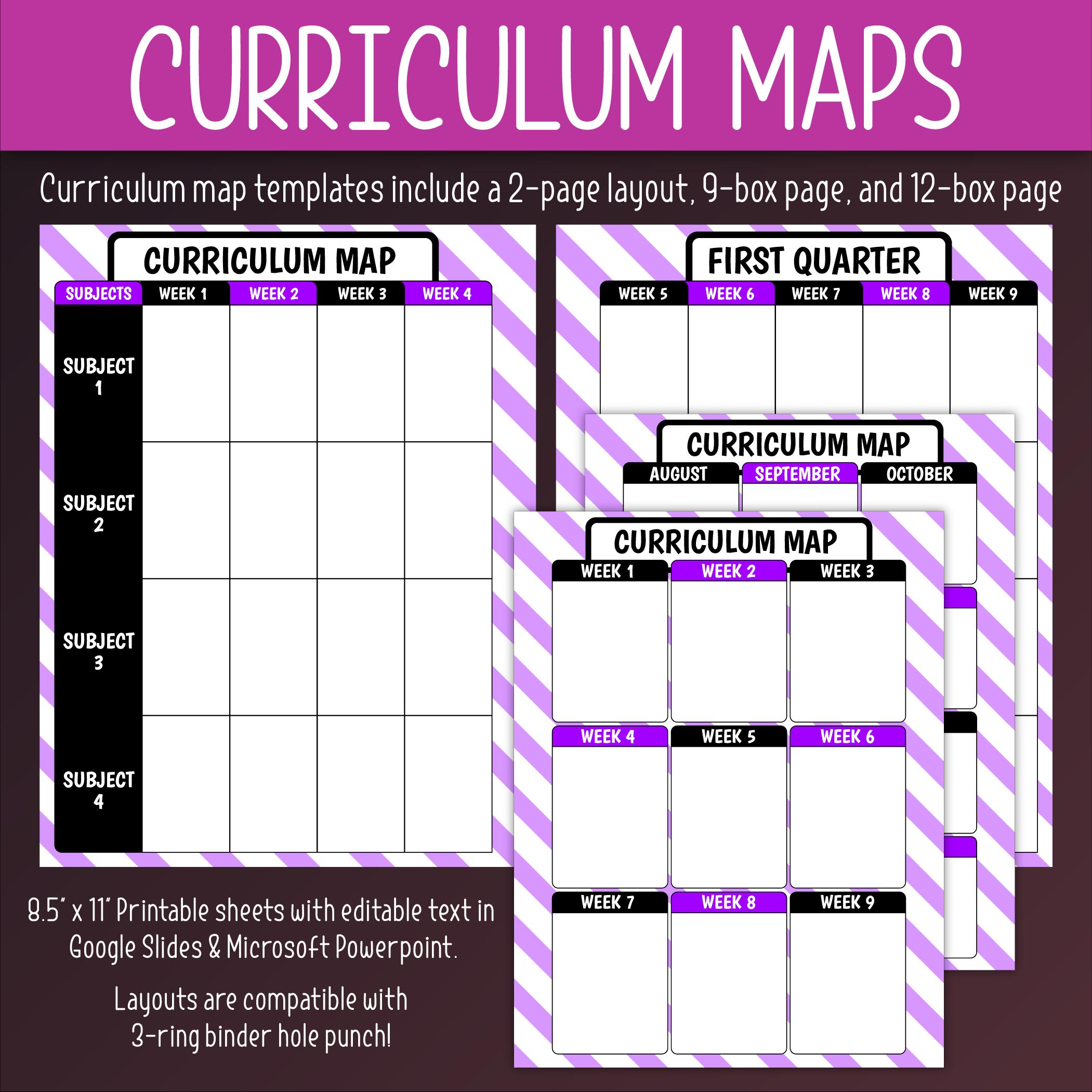 Lesson Plan Sheets & Curriculum Maps (editable) | Grid, Diagonal ...