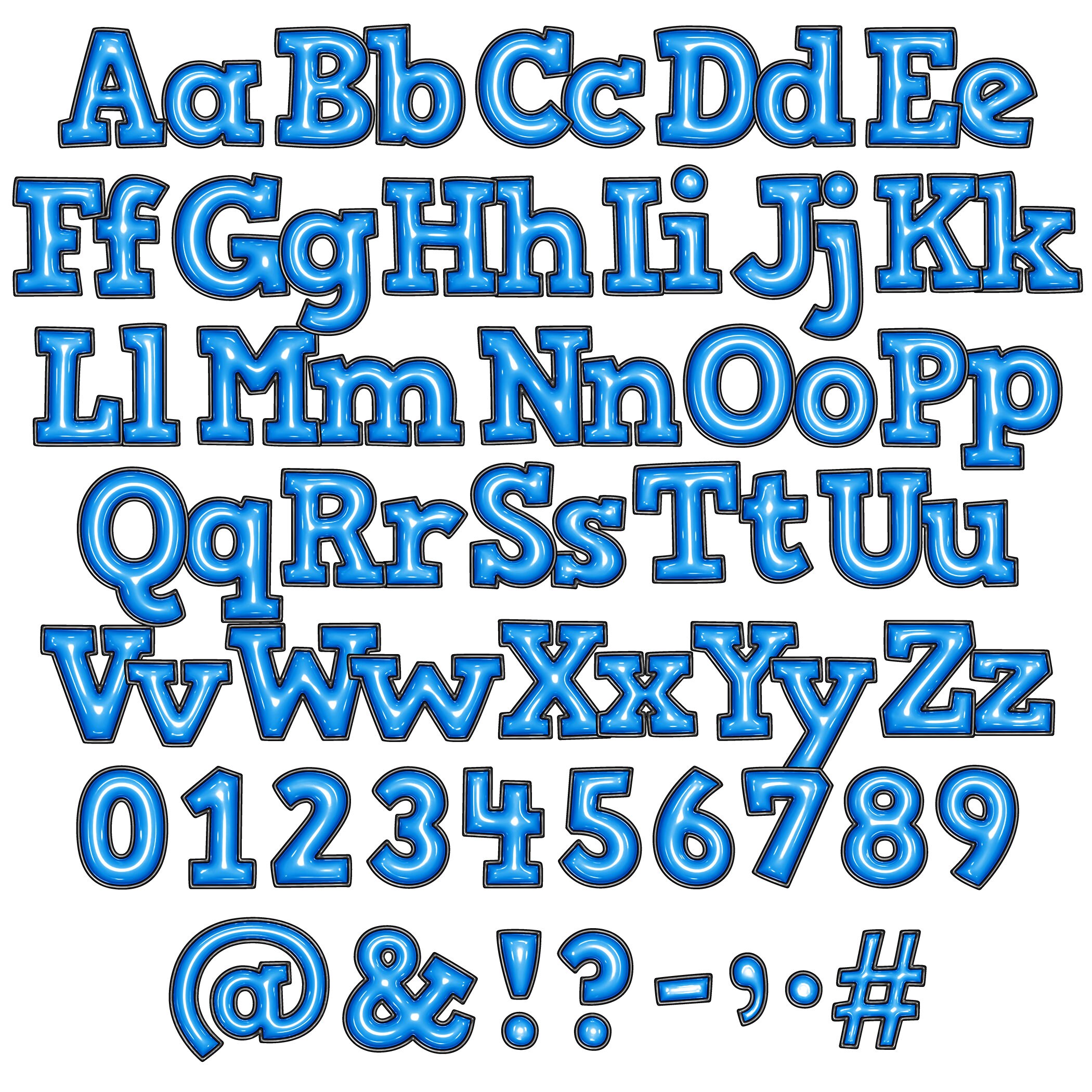 Inflated Alphabets PNG Bundle, 10 Pack of 3D Puff Inflated Full Alpha ...