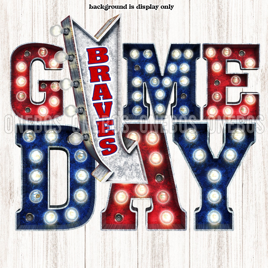 Braves GAME DAY PNG Navy Blue Red White School Colors Etsy