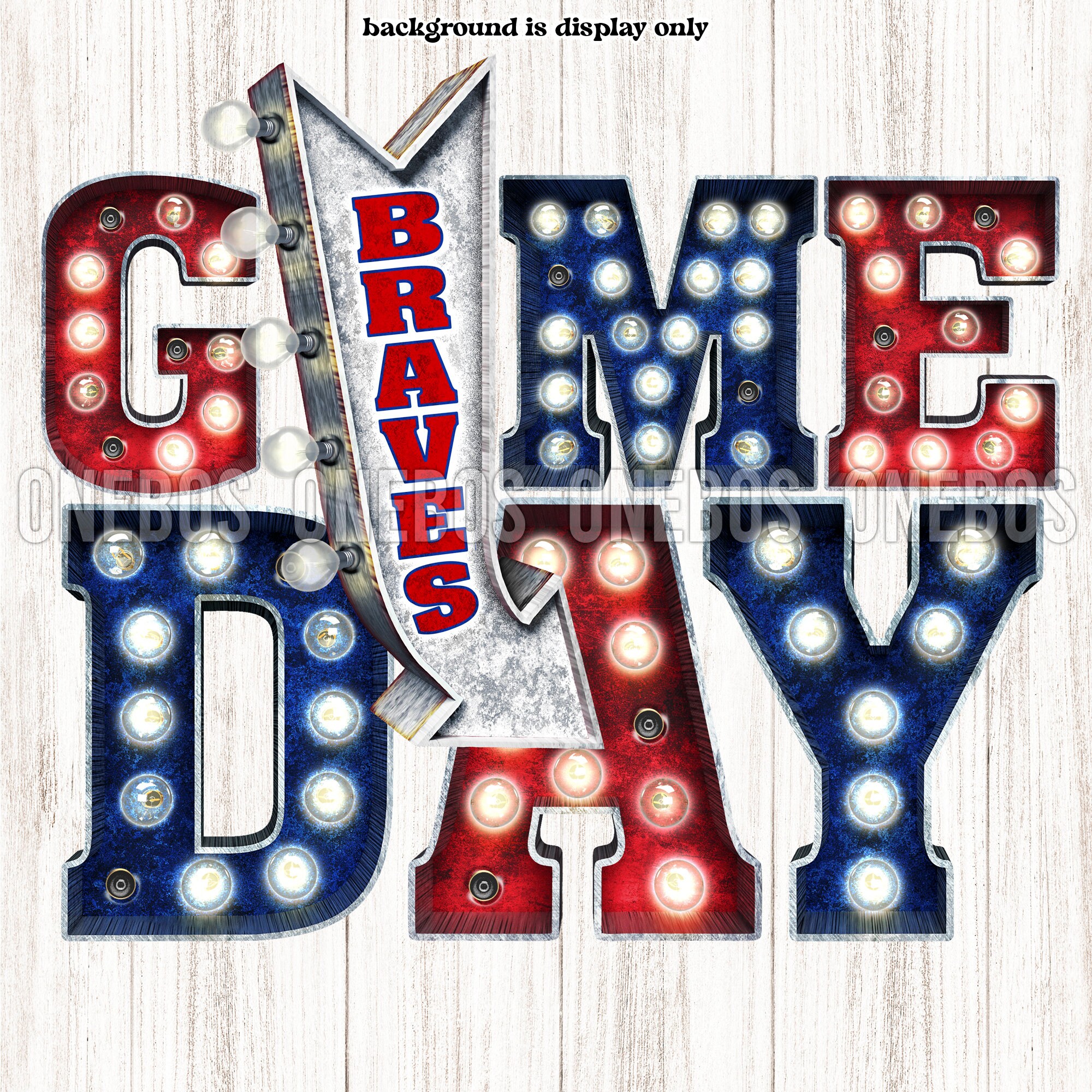 Braves GAME DAY PNG Navy Blue Red White School Colors Etsy