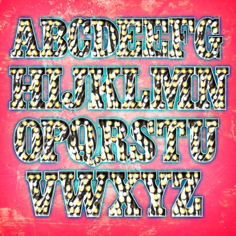 Digital Download | Classic Zebra Pattern Marquee Letters & Numbers ...